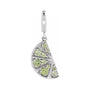 Sapphire Row Natural Peridot Lime Wedge Charm - 14K White Gold