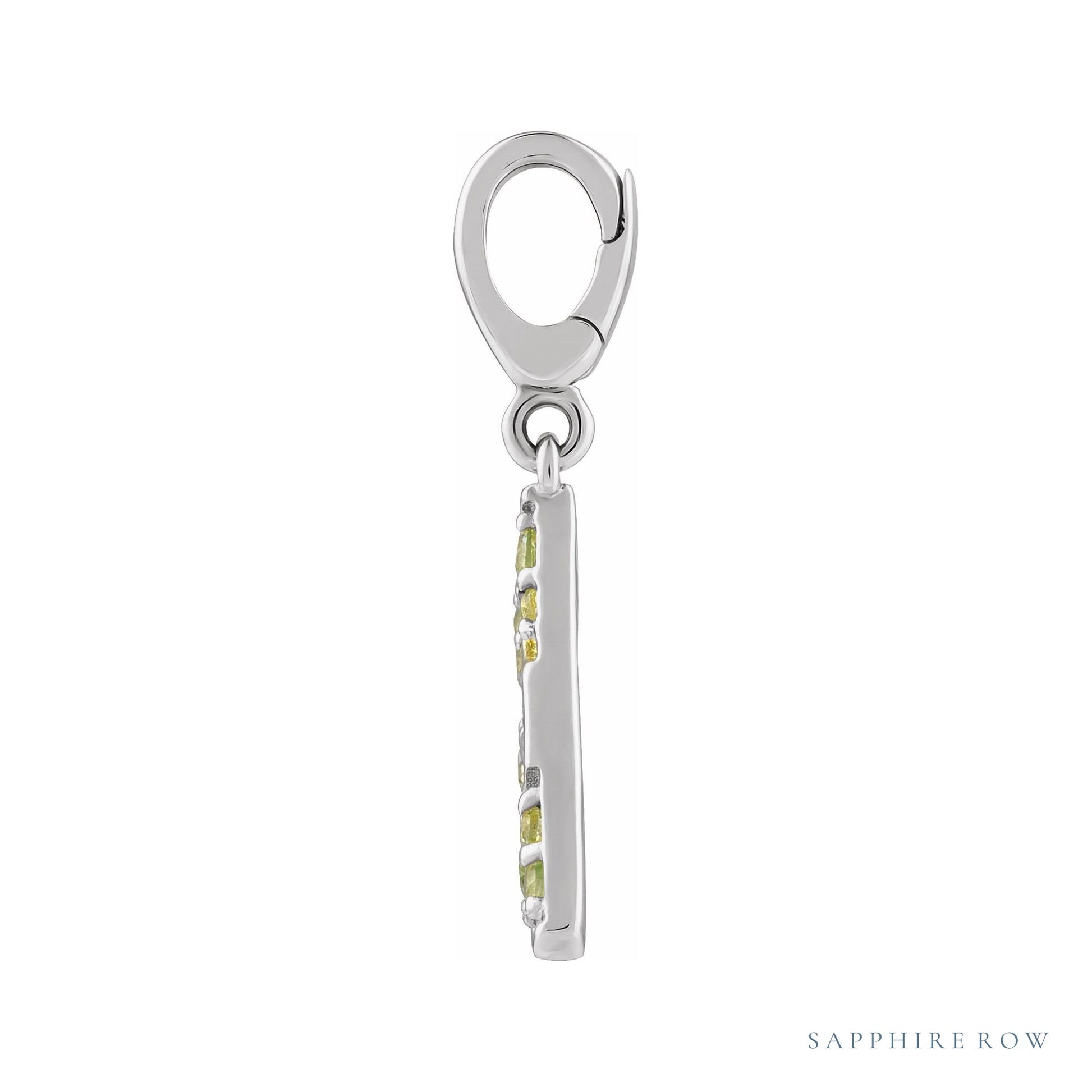 Sapphire Row Natural Peridot Lime Wedge Charm - 14K White Gold (view 2)