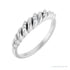 Sapphire Row Natural Diamond Pavé Accent Twisted Dome Ring - 14K White Gold
