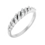 Sapphire Row Natural Diamond Pavé Accent Twisted Dome Ring - 14K White Gold