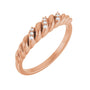 Sapphire Row Natural Diamond Pavé Accent Twisted Dome Ring - 14K Rose Gold