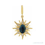 Sapphire Row Natural London Blue Topaz Sun Charm - 14K Yellow Gold