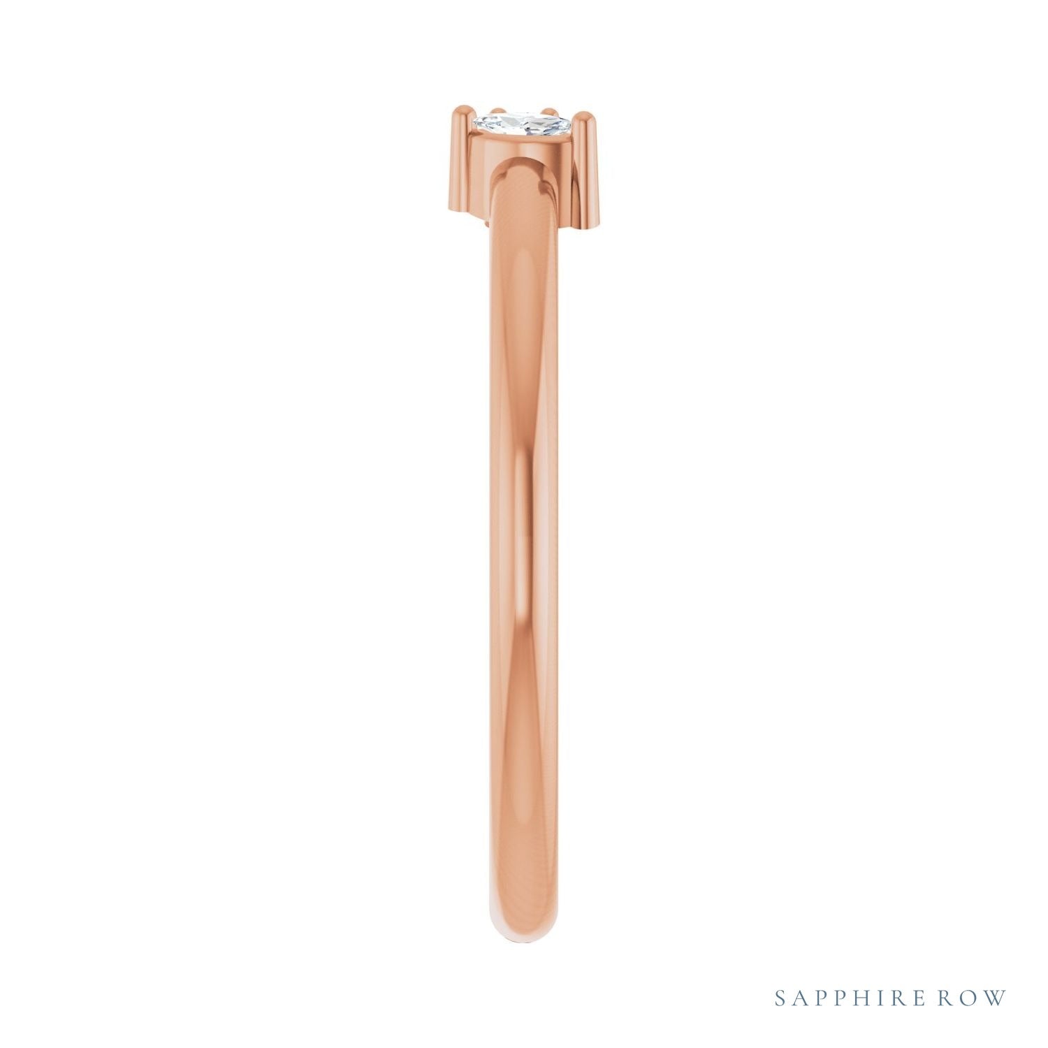 Sapphire Row Natural Diamond Wrap Stacking Ring - 14K Rose Gold (view 4)