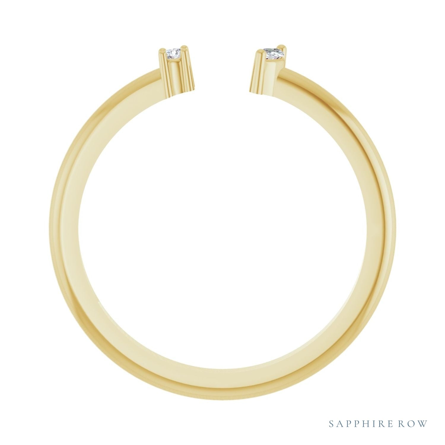 Sapphire Row Natural Diamond Wrap Stacking Ring - 14K Yellow Gold (view 2)