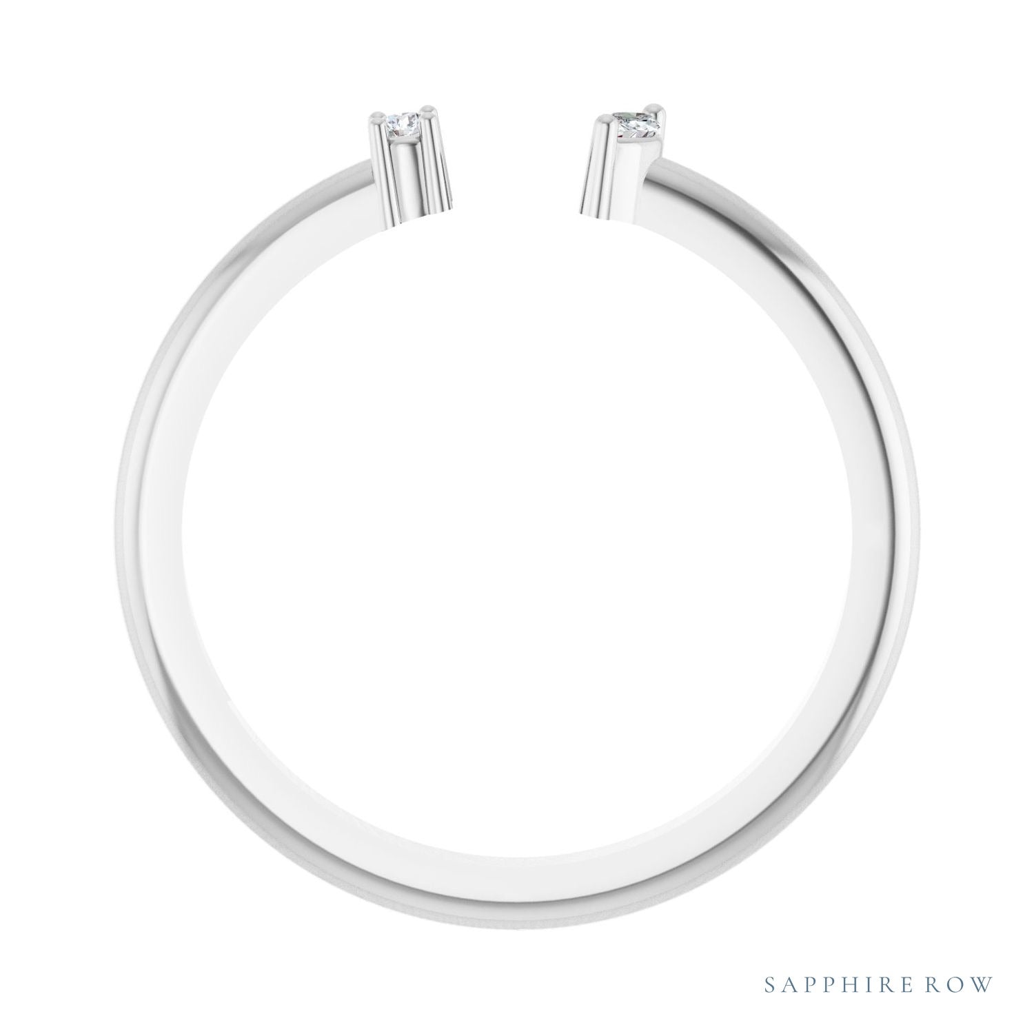 Sapphire Row Natural Diamond Wrap Stacking Ring - Platinum (view 2)
