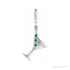 Sapphire Row Lab-Grown Emerald Martini Charm - 14K White Gold