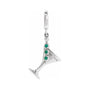 Sapphire Row Lab-Grown Emerald Martini Charm - 14K White Gold