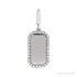 Sapphire Row Engravable Natural Diamond Pavé Dog Tag Pendant - 14K White Gold