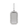 Sapphire Row Engravable Natural Diamond Pavé Dog Tag Pendant - 14K White Gold