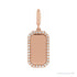 Sapphire Row Engravable Natural Diamond Pavé Dog Tag Pendant - 14K Rose Gold