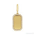 Sapphire Row Engravable Natural Diamond Pavé Dog Tag Pendant - 14K Yellow Gold