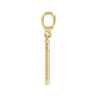Sapphire Row Engravable Natural Diamond Pavé Dog Tag Pendant - 14K Yellow Gold (view 2)