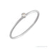 Sapphire Row Natural Diamond Mini Bezel Solitaire Stacking Ring - 14K White Gold