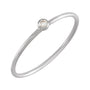 Sapphire Row Natural Diamond Mini Bezel Solitaire Stacking Ring - 14K White Gold