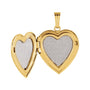 Sapphire Row Engravable Natural Diamond Heart Locket - 14K Yellow Gold (view 2)