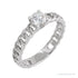 Sapphire Row Lab-Grown Diamond Solitaire Chain Ring - 14K White Gold