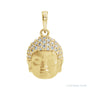 Sapphire Row Natural Diamond Buddha Pendant - 14K Yellow Gold