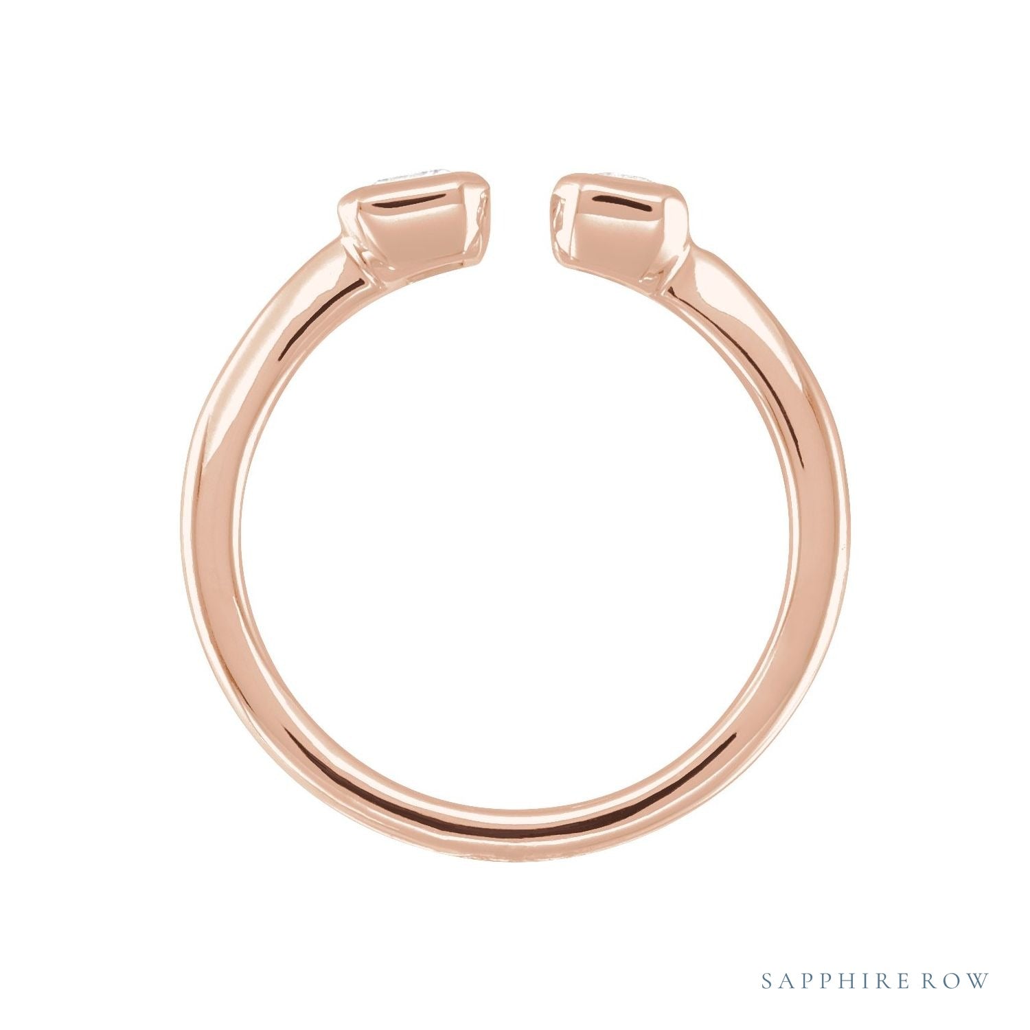 Sapphire Row Lab-Grown Diamond Emerald-Cut Wrap Ring - 14K Rose Gold (view 2)