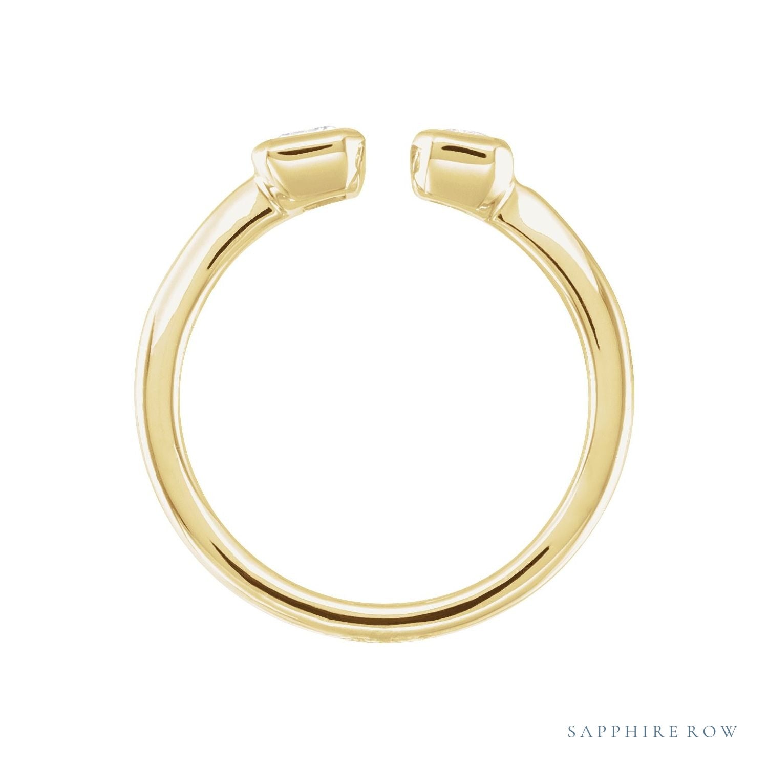 Sapphire Row Lab-Grown Diamond Emerald-Cut Wrap Ring - 14K Yellow Gold (view 2)
