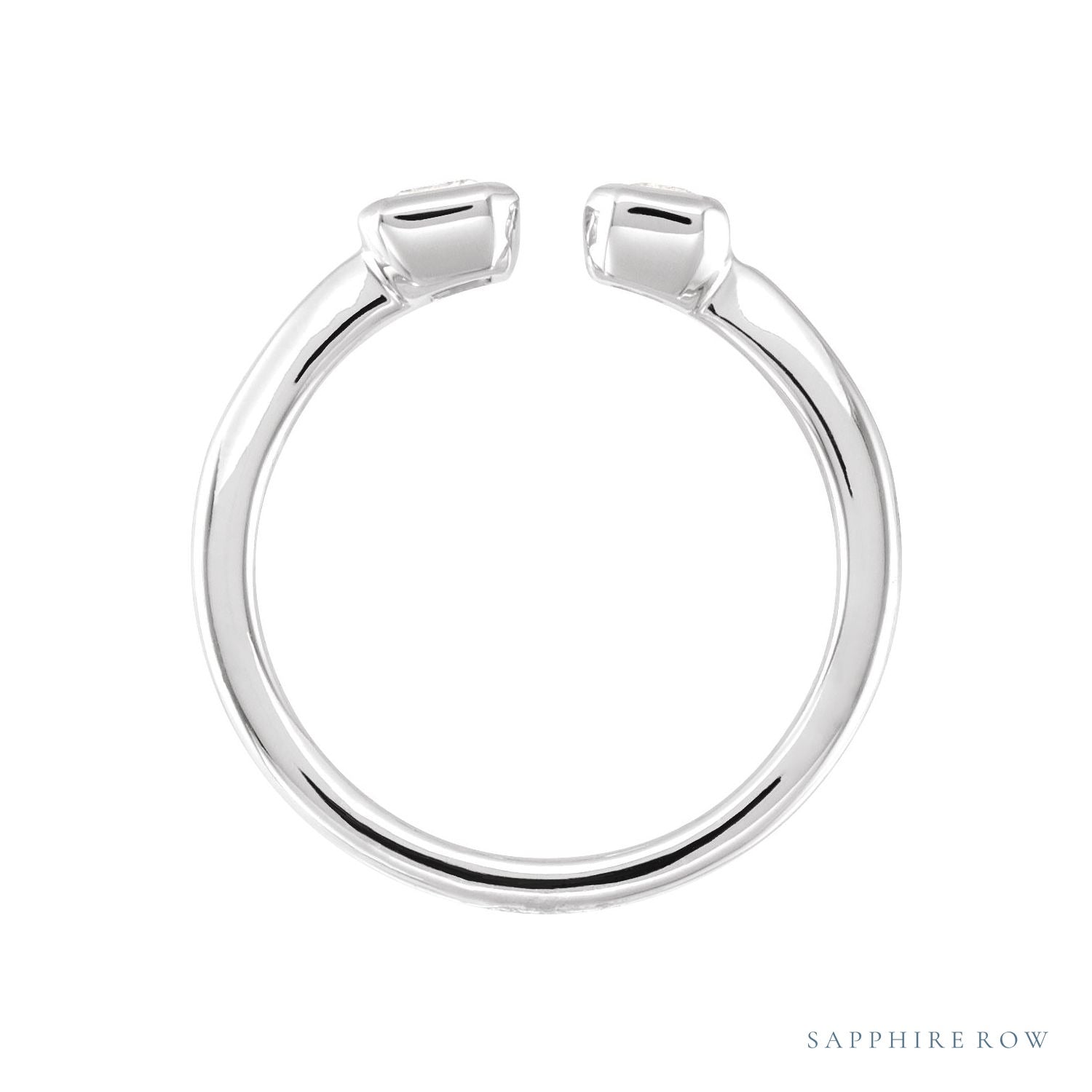 Sapphire Row Lab-Grown Diamond Emerald-Cut Wrap Ring - 14K White Gold (view 2)