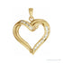 Sapphire Row Natural Diamond Heart Pendant - 14K Yellow Gold