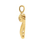 Sapphire Row Natural Diamond Heart Pendant - 14K Yellow Gold (view 2)