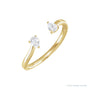 Sapphire Row Lab-Grown Diamond Pear-Cut Wrap Ring - 14K Yellow Gold
