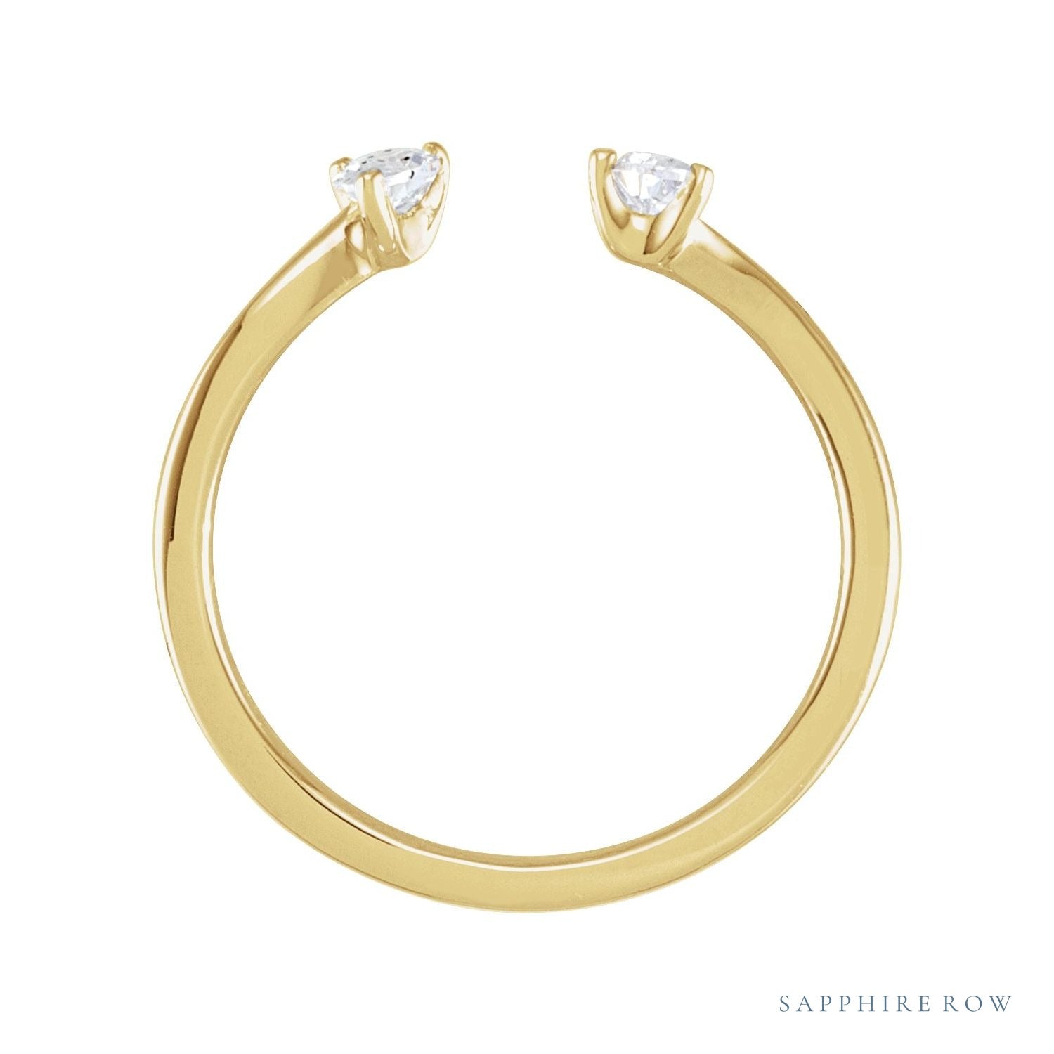 Sapphire Row Lab-Grown Diamond Pear-Cut Wrap Ring - 14K Yellow Gold (view 2)