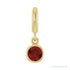 Sapphire Row Natural Gemstone Round Bezel Dangle Charm - Mozambique Garnet, 14K Yellow Gold