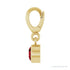 Sapphire Row Natural Gemstone Round Bezel Dangle Charm - Mozambique Garnet, 14K Yellow Gold (view 3)