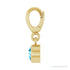 Sapphire Row Natural Gemstone Round Bezel Dangle Charm - Aquamarine, 14K Yellow Gold (view 3)
