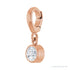 Sapphire Row Natural Gemstone Round Bezel Dangle Charm - Diamond, 14K Rose Gold (view 2)