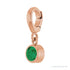 Sapphire Row Natural Gemstone Round Bezel Dangle Charm - Emerald, 14K Rose Gold (view 2)