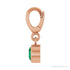 Sapphire Row Natural Gemstone Round Bezel Dangle Charm - Emerald, 14K Rose Gold (view 3)