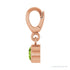 Sapphire Row Natural Gemstone Round Bezel Dangle Charm - Peridot, 14K Rose Gold (view 3)