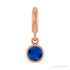 Sapphire Row Natural Gemstone Round Bezel Dangle Charm - Blue Sapphire, 14K Rose Gold