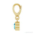 Sapphire Row Natural Gemstone Round Bezel Dangle Charm - Blue Zircon, 14K Yellow Gold (view 3)