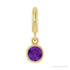 Sapphire Row Natural Gemstone Round Bezel Dangle Charm - Amethyst, 14K Yellow Gold