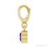 Sapphire Row Natural Gemstone Round Bezel Dangle Charm - Amethyst, 14K Yellow Gold (view 3)
