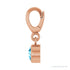 Sapphire Row Natural Gemstone Round Bezel Dangle Charm - Aquamarine, 14K Rose Gold (view 3)