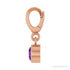 Sapphire Row Natural Gemstone Round Bezel Dangle Charm - Amethyst, 14K Rose Gold (view 3)