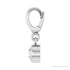 Sapphire Row Natural Gemstone Round Bezel Dangle Charm - Diamond, 14K White Gold (view 3)