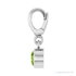 Sapphire Row Natural Gemstone Round Bezel Dangle Charm - Peridot, 14K White Gold (view 3)
