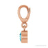 Sapphire Row Natural Gemstone Round Bezel Dangle Charm - Blue Zircon, 14K Rose Gold (view 3)