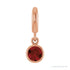 Sapphire Row Natural Gemstone Round Bezel Dangle Charm - Mozambique Garnet, 14K Rose Gold