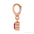 Sapphire Row Natural Gemstone Round Bezel Dangle Charm - Mozambique Garnet, 14K Rose Gold (view 3)
