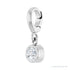 Sapphire Row Natural Gemstone Round Bezel Dangle Charm - Diamond, Platinum (view 2)