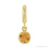 Sapphire Row Natural Gemstone Round Bezel Dangle Charm - Citrine, 14K Yellow Gold