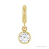 Sapphire Row Natural Gemstone Round Bezel Dangle Charm - Diamond, 14K Yellow Gold