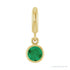 Sapphire Row Natural Gemstone Round Bezel Dangle Charm - Emerald, 14K Yellow Gold
